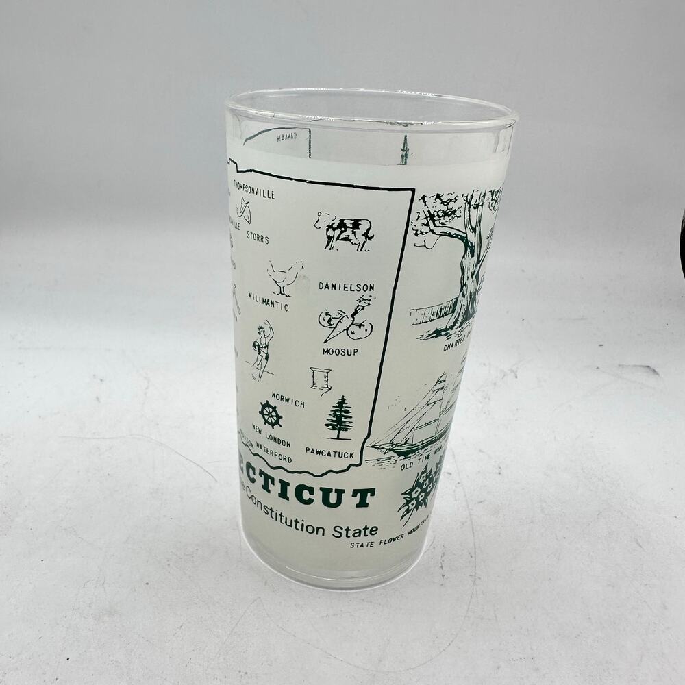 Vintage Indiana State Souvenir Glass Frosted Tumbler  Hazel Atlas MCM Cocktail - Picture 8 of 9